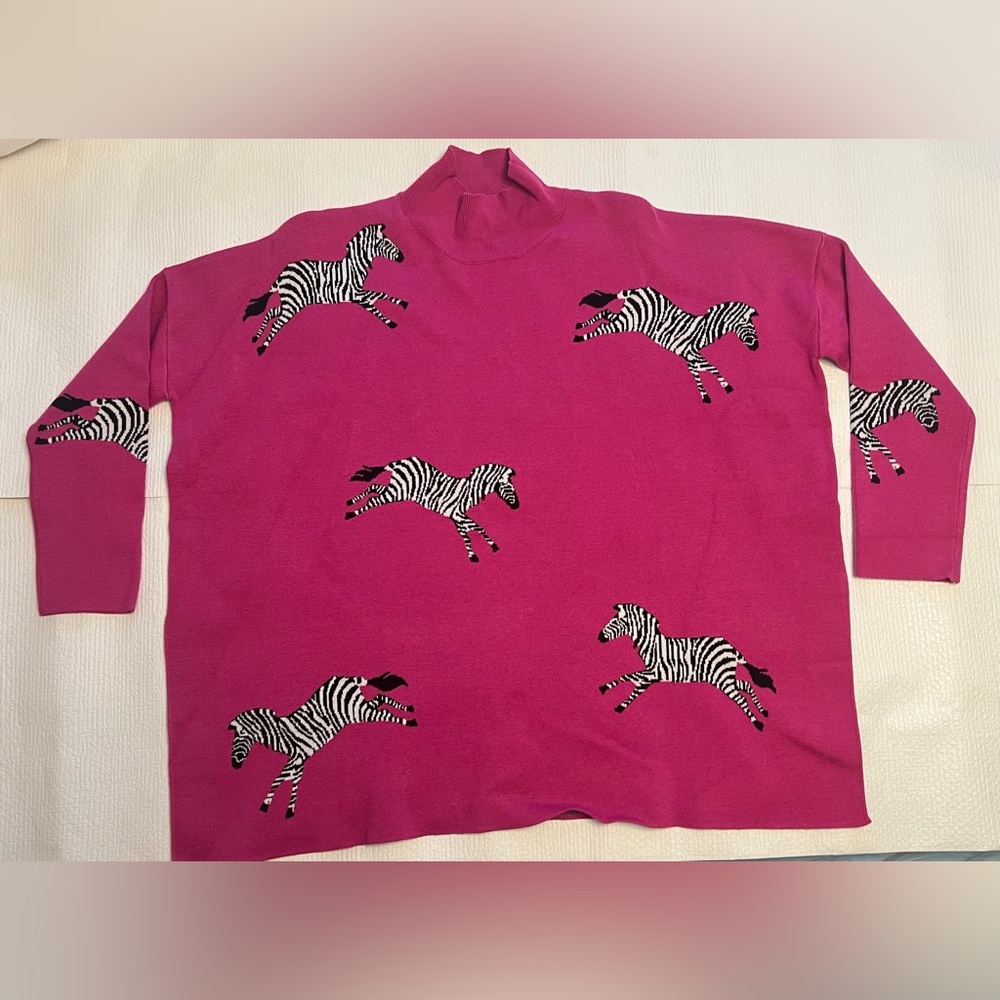 Shop The Mint Pink Zebra Print Sweater
Size Small - Picture 2 of 7